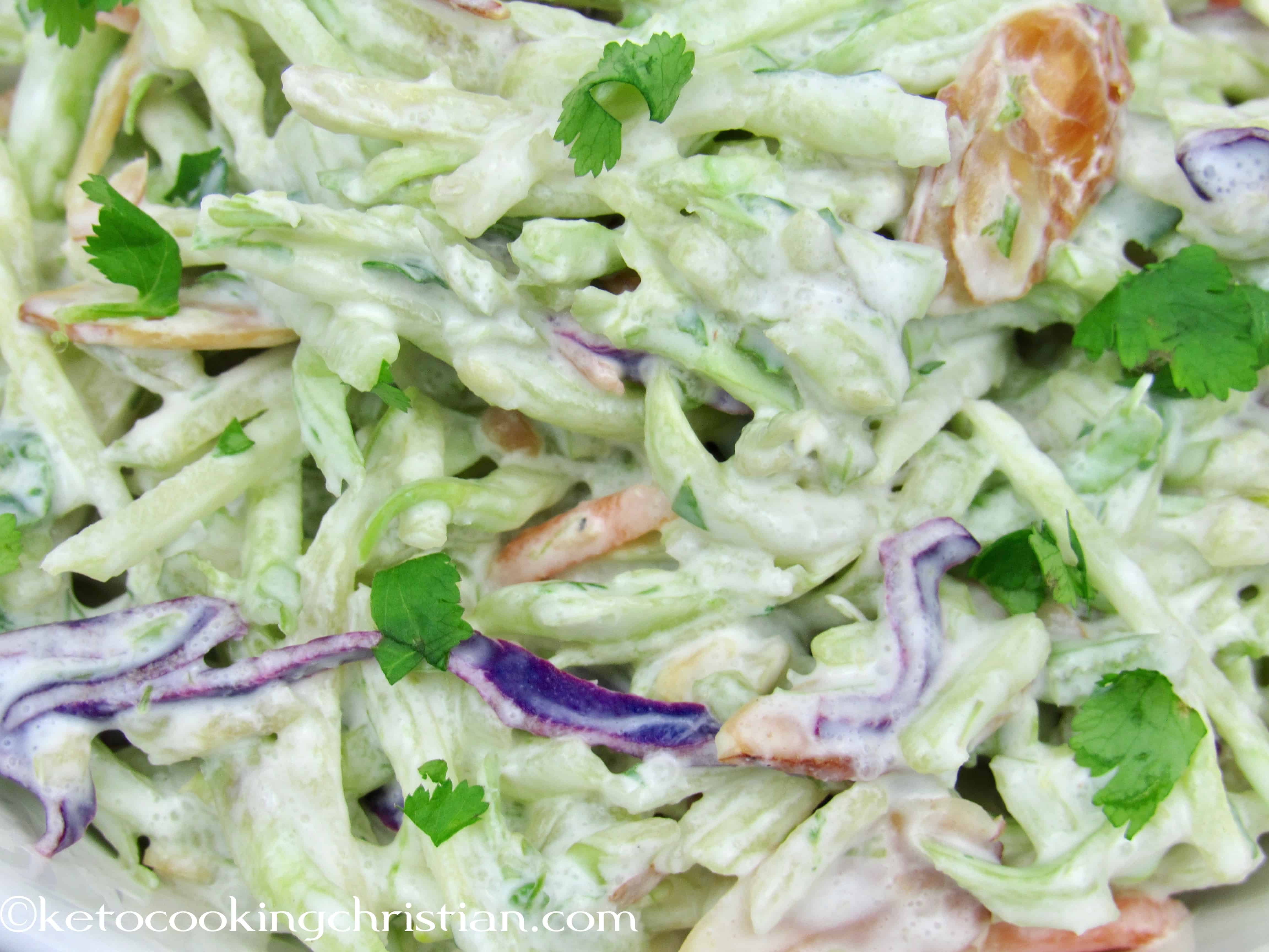 Lime Cilantro Broccoli Slaw Keto Cooking Christian