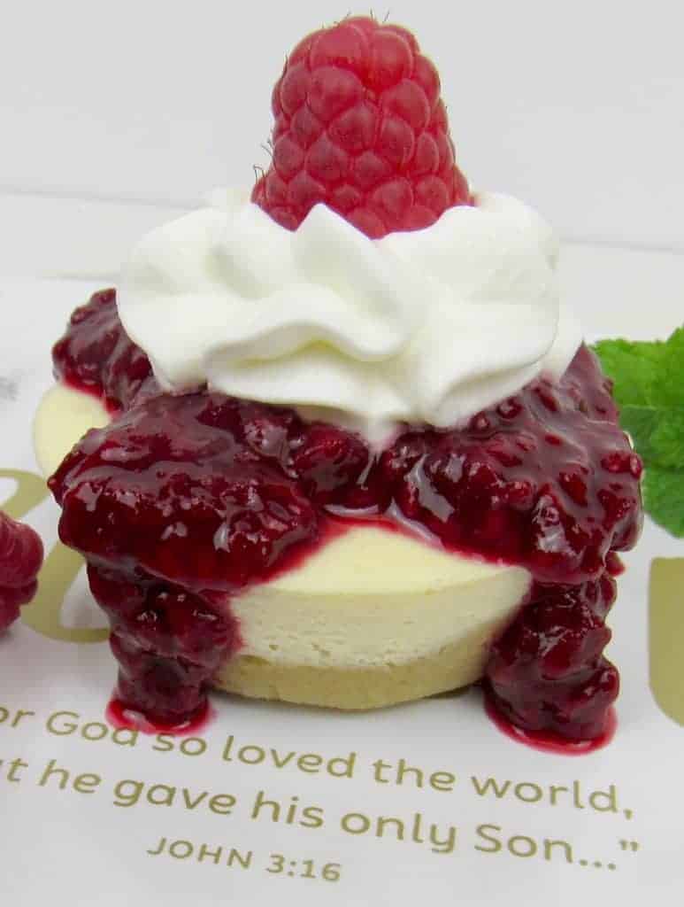 Mini Cheesecakes with Raspberry Sauce - Keto, Low Carb & Gluten Free