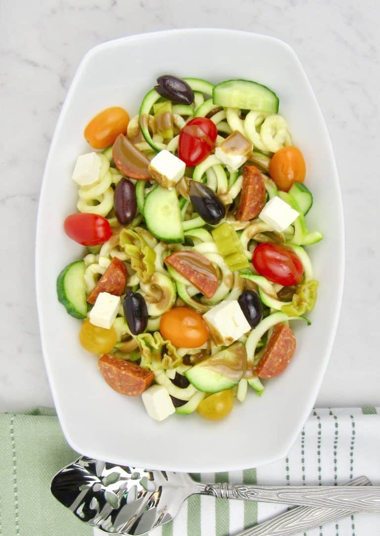 Zucchini Noodle "Pasta" Salad Keto Cooking Christian