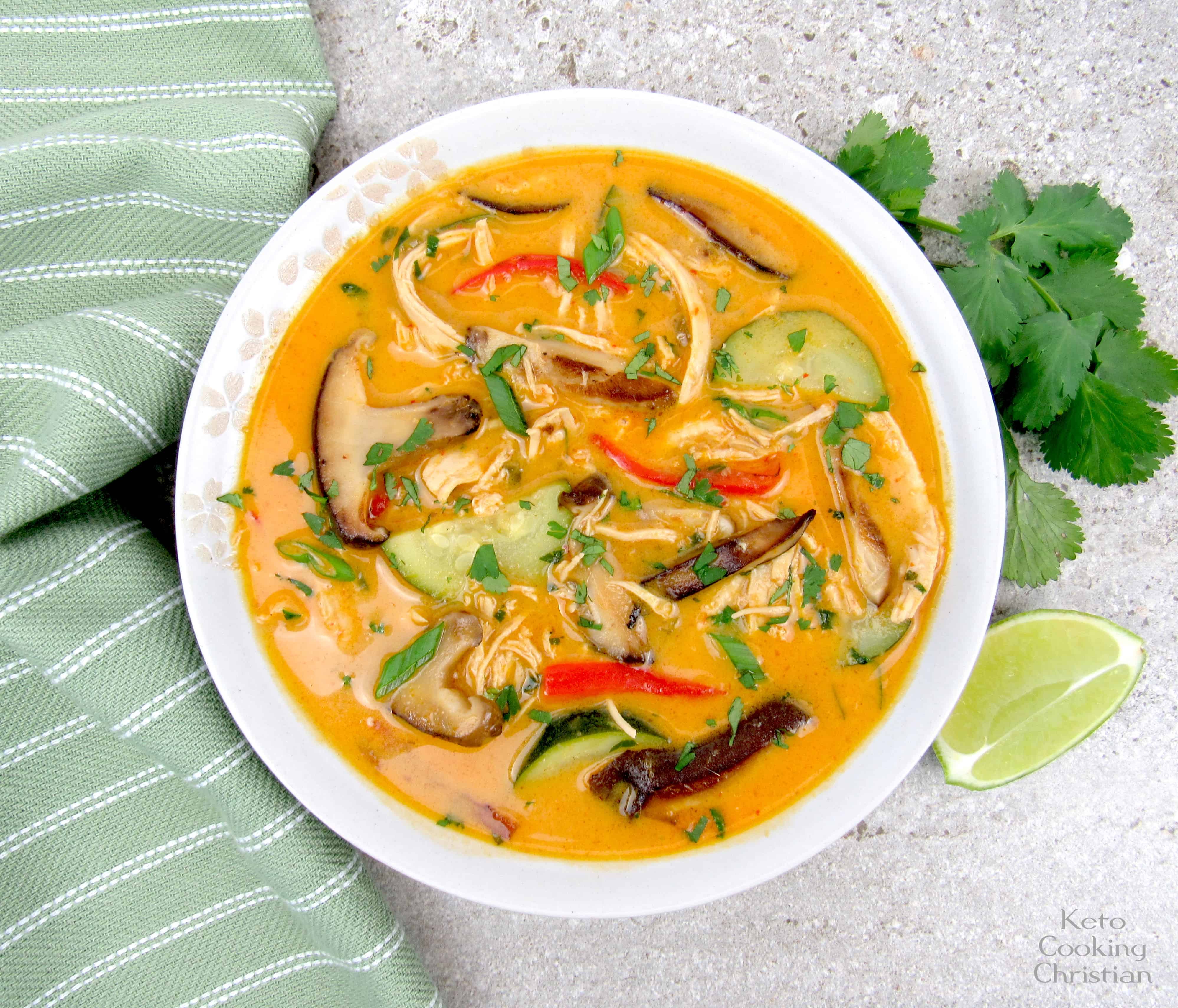 Thai Coconut Curry Chicken Soup Keto Cooking Christian