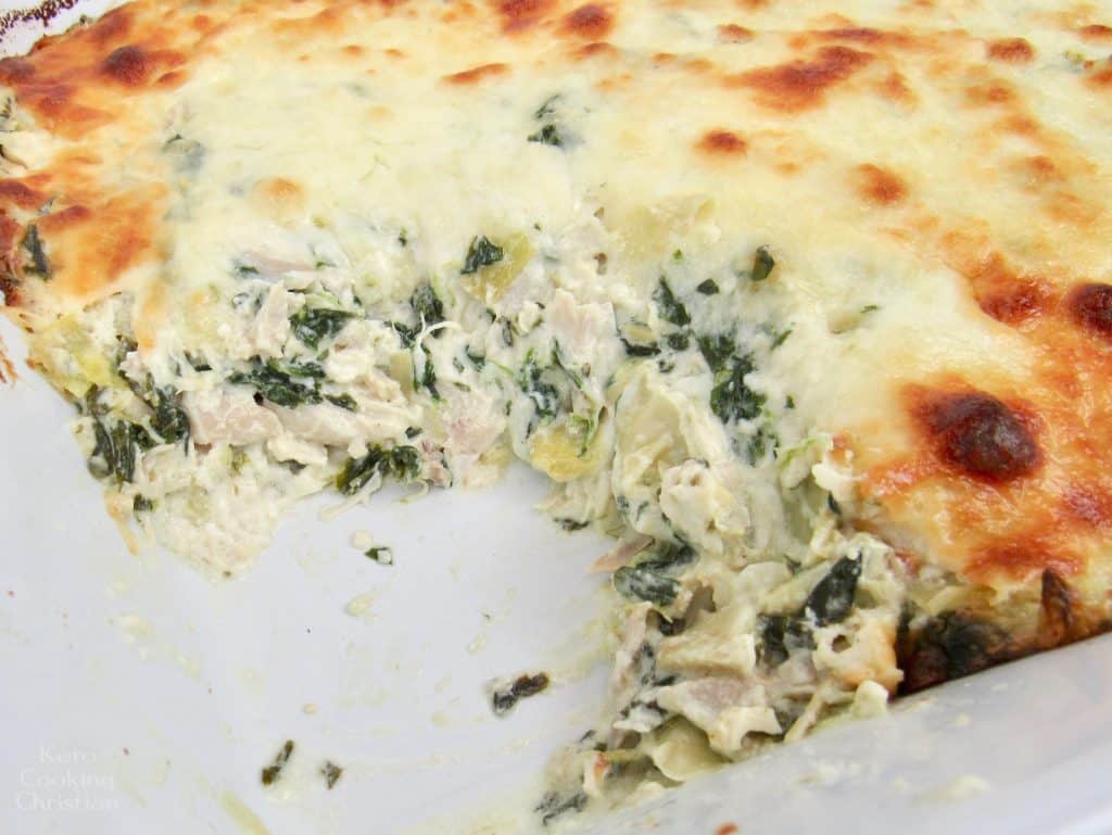 Spinach Artichoke Chicken Casserole (Keto) - Keto Cooking Christian