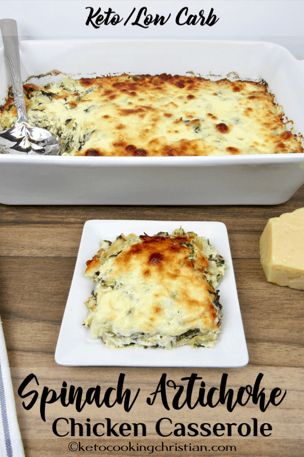 Spinach Artichoke Chicken Casserole - Keto and Low Carb - Keto Cooking