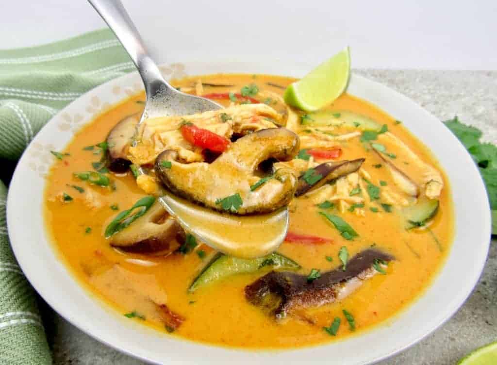 Thai Coconut Curry Chicken Soup - Keto and Low Carb