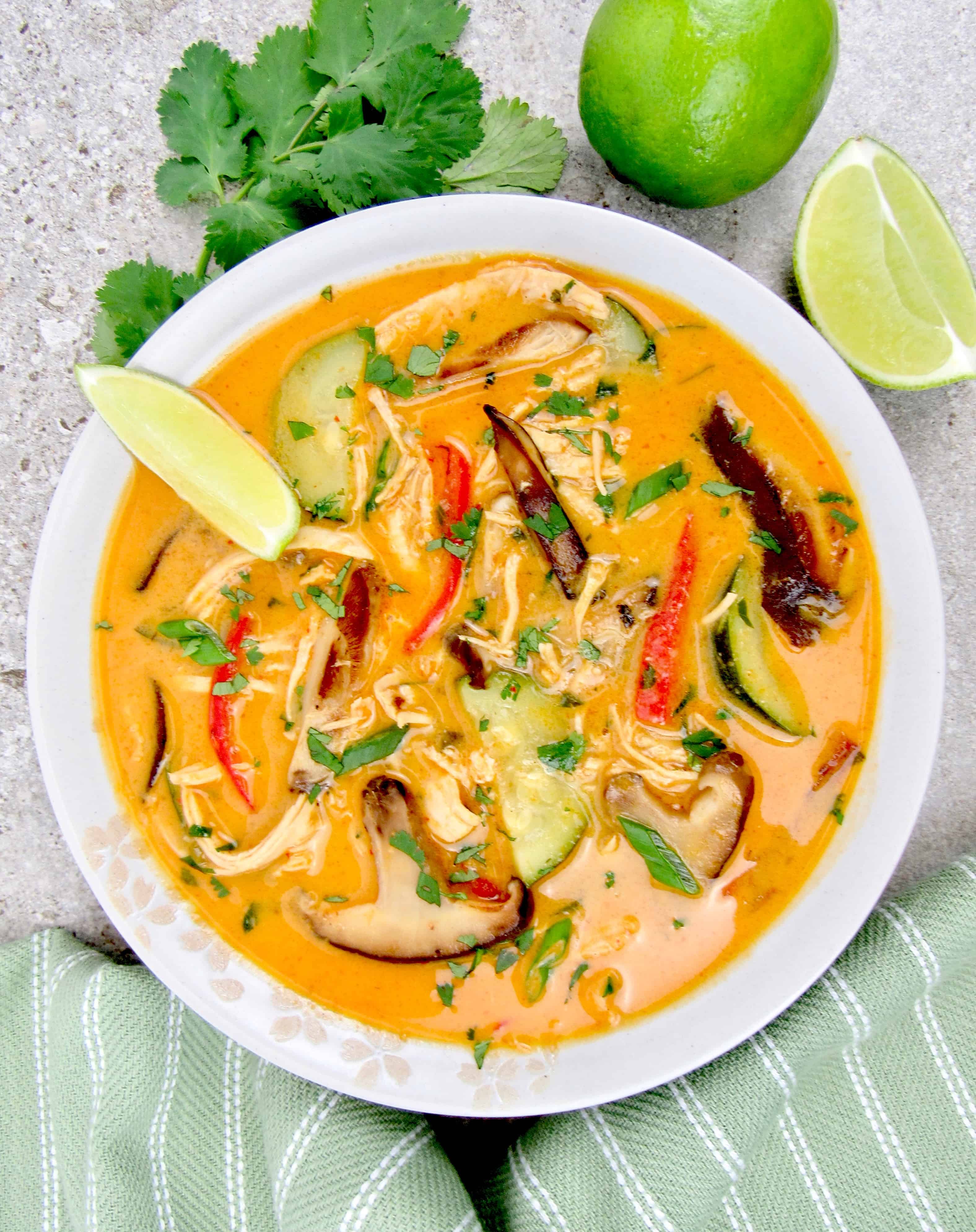 Thai Coconut Curry Chicken Soup - Keto Cooking Christian