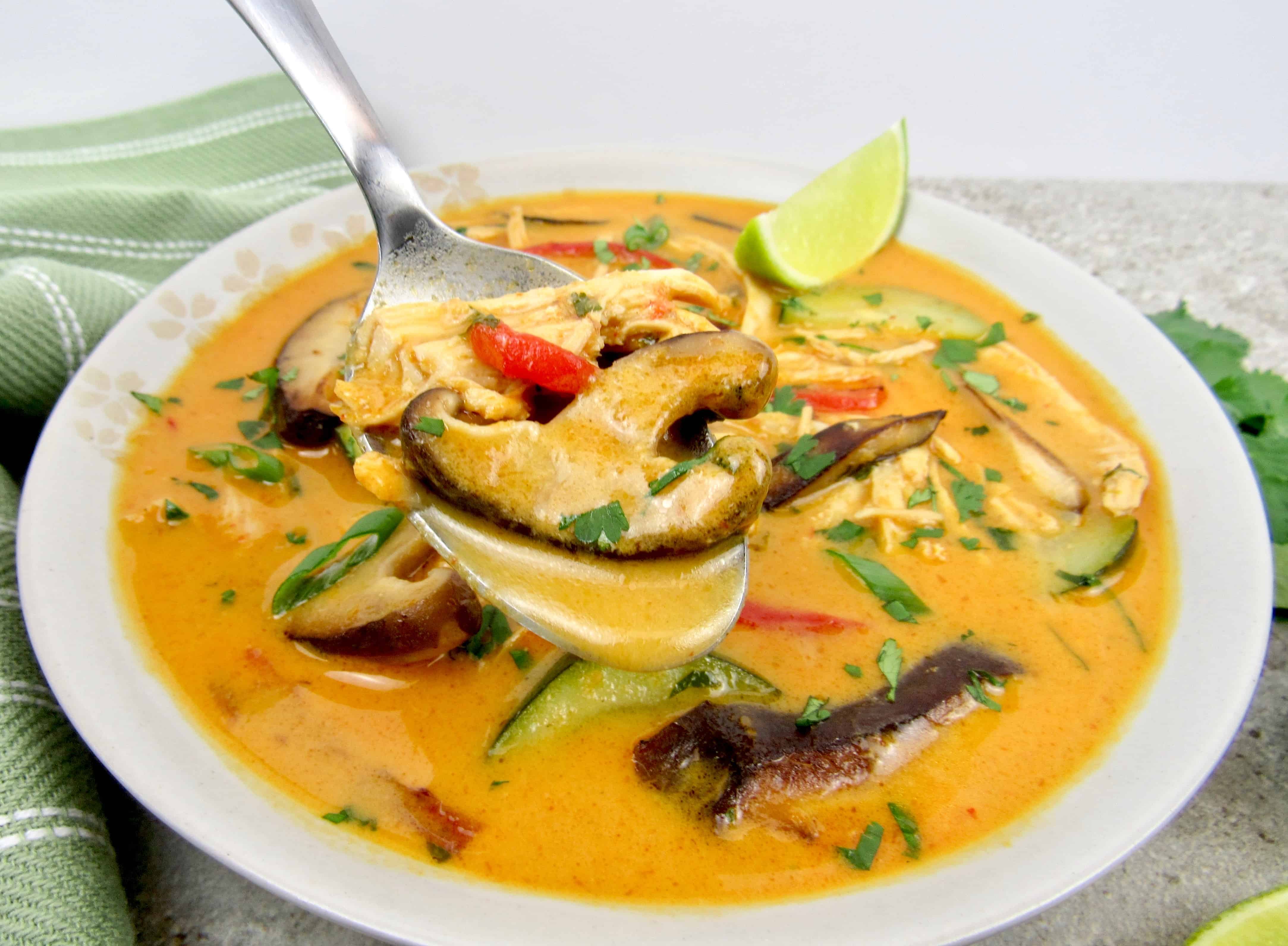 Thai Coconut Curry Chicken Soup Keto Cooking Christian