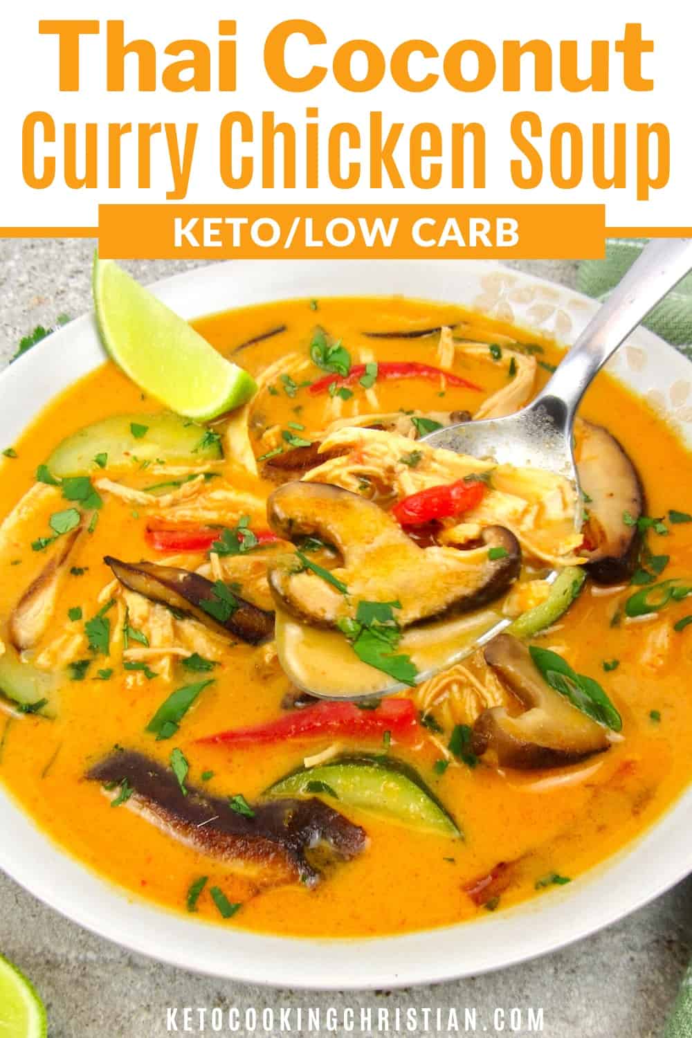 Thai Coconut Curry Chicken Soup - Keto Cooking Christian