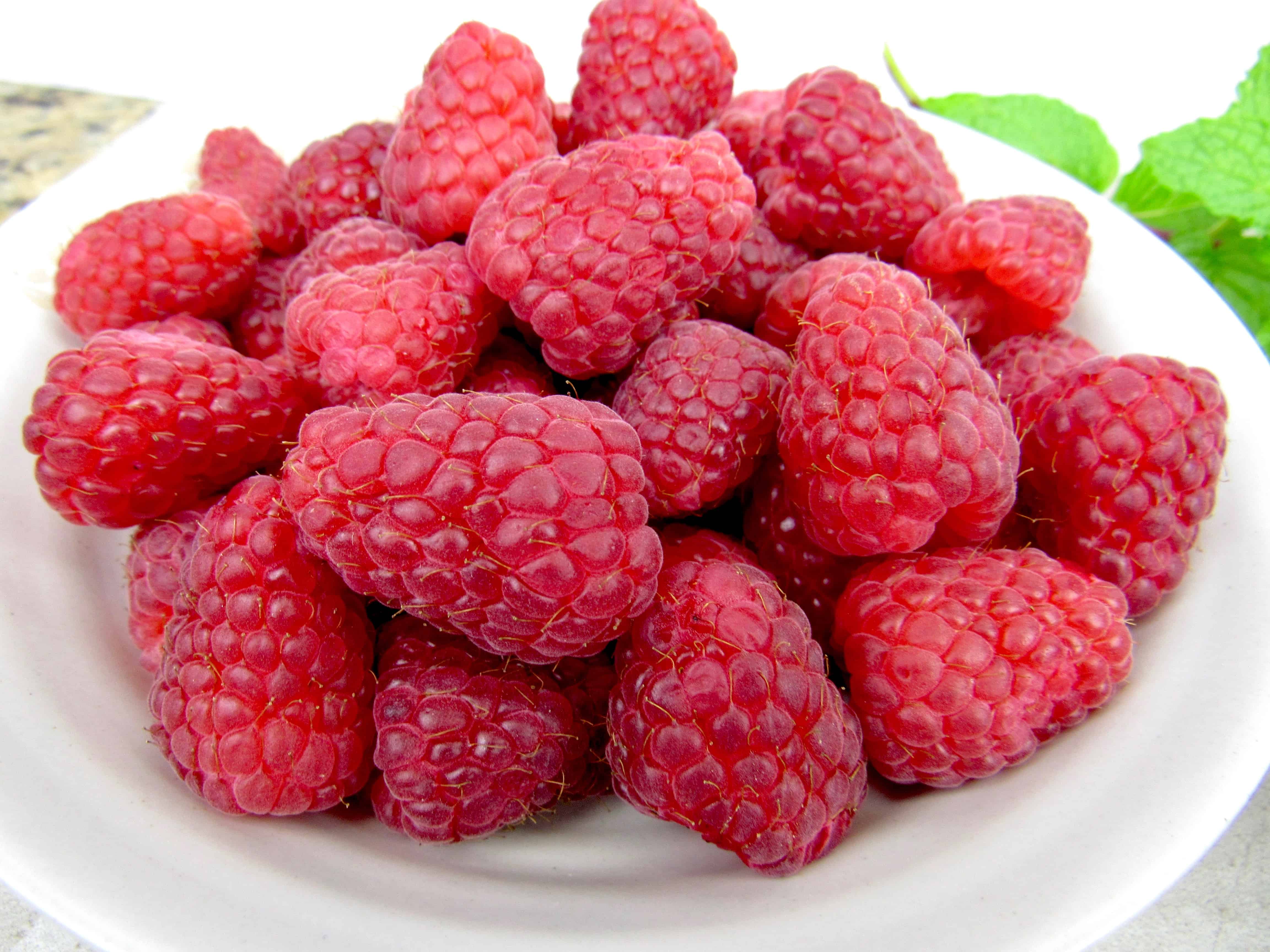 bowl of raspberries