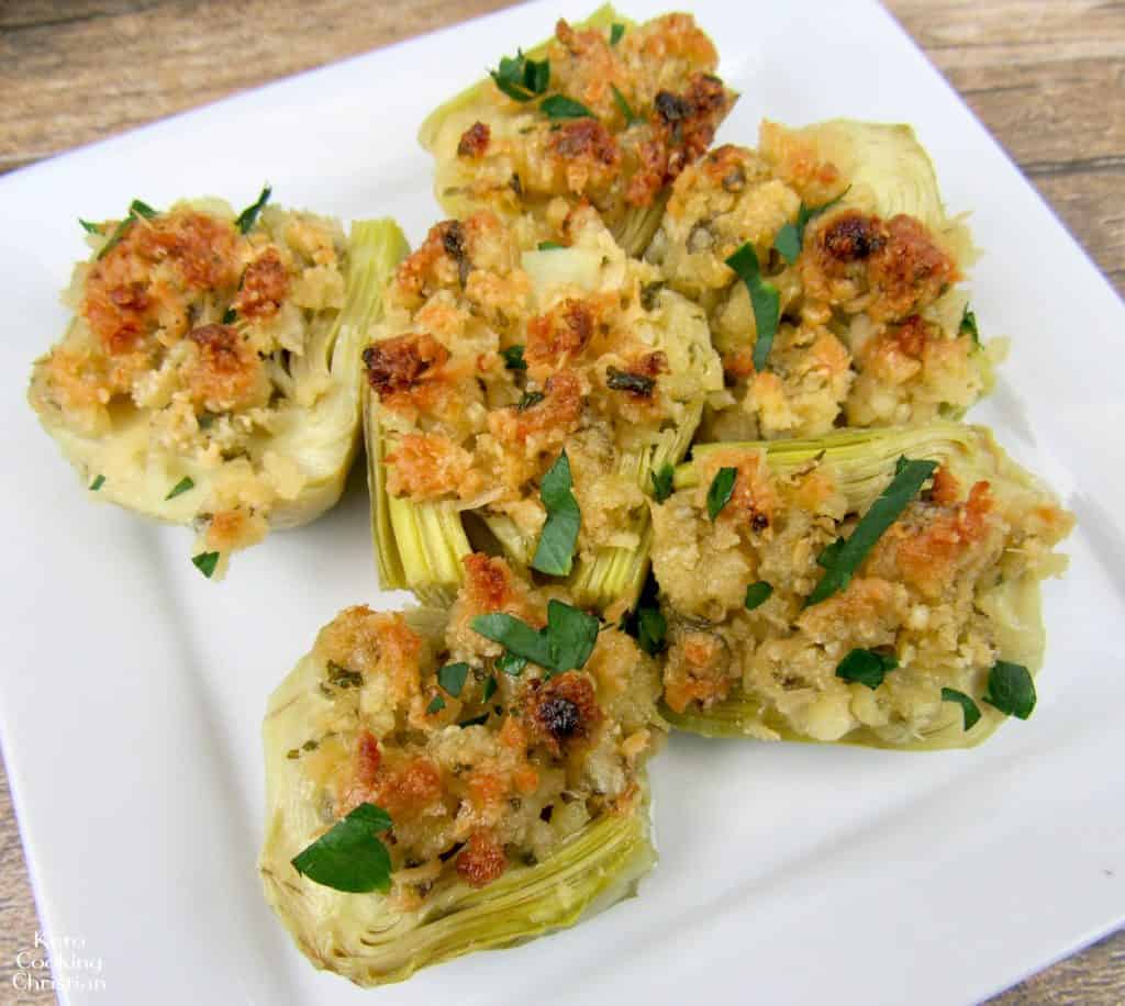 Keto Parmesan Baked Artichoke Hearts Keto Cooking Christian