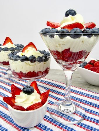 Red, White and Blue Cheesecake Berry Cups -Keto and Low Carb