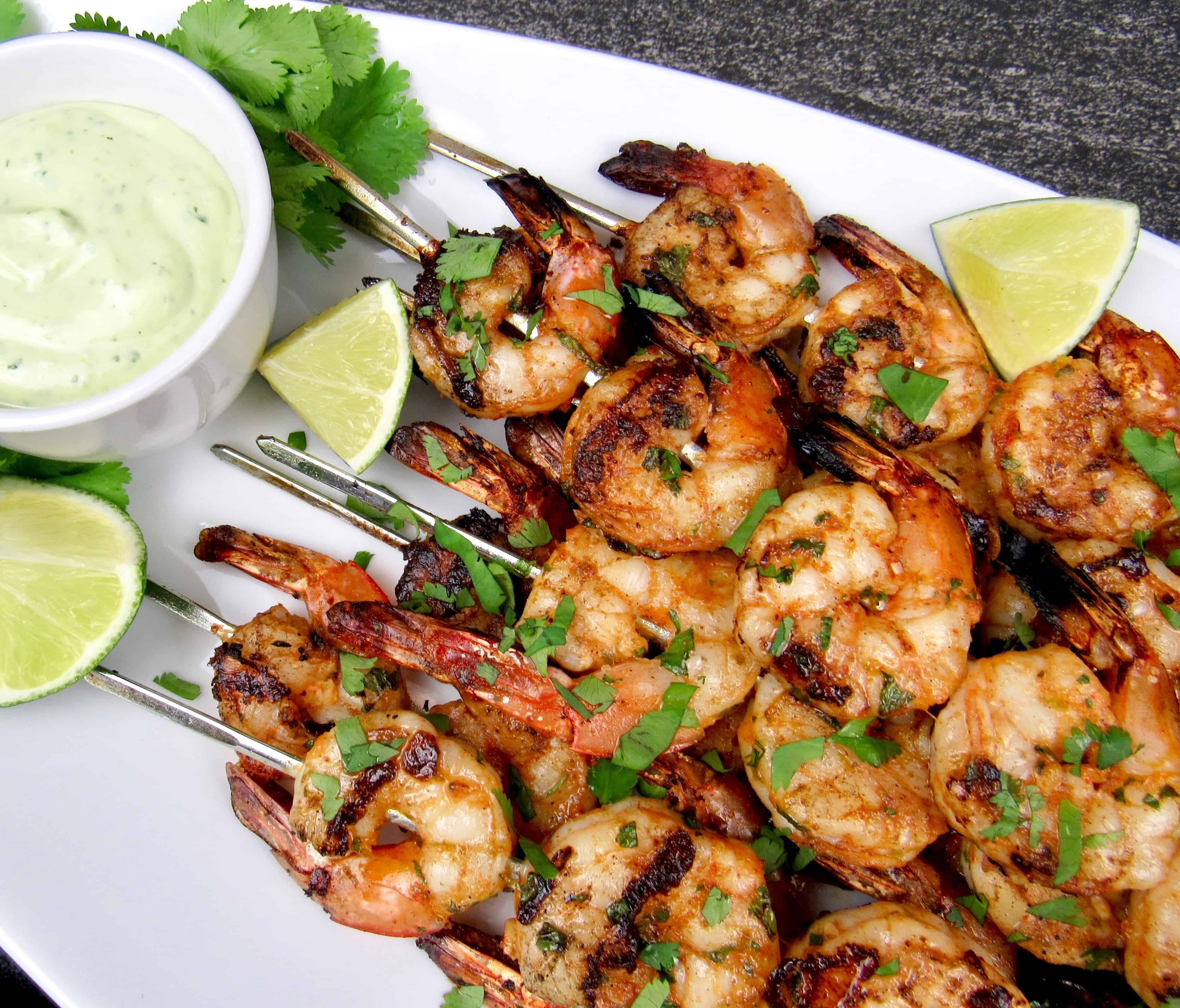 Sugarcane-Skewered Shrimp with Chile-Cilantro Rub Recipe