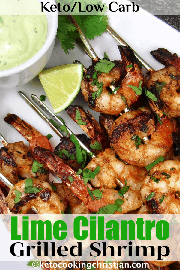 Grilled Lime Cilantro Shrimp Skewers - Keto Cooking Christian