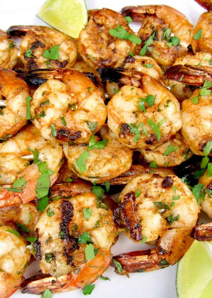 Grilled Lime Cilantro Shrimp Skewers - Keto Cooking Christian