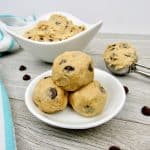 Edible Cookie Dough in Balls on Plate and in Bowl