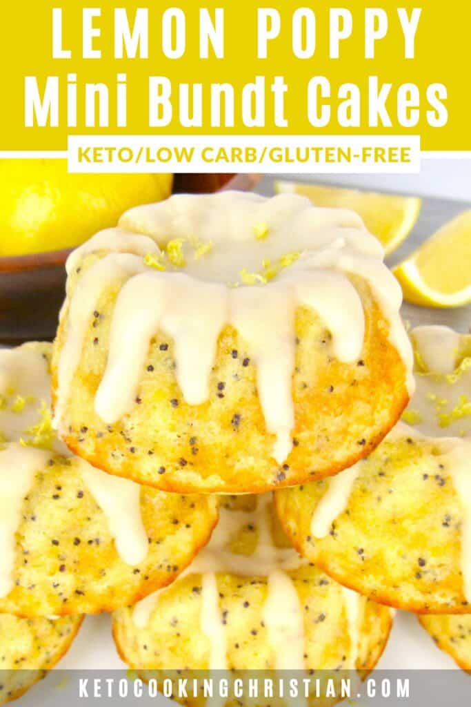 PIN Lemon Poppy Mini Bundt Cakes - Keto, Low Carb & Gluten