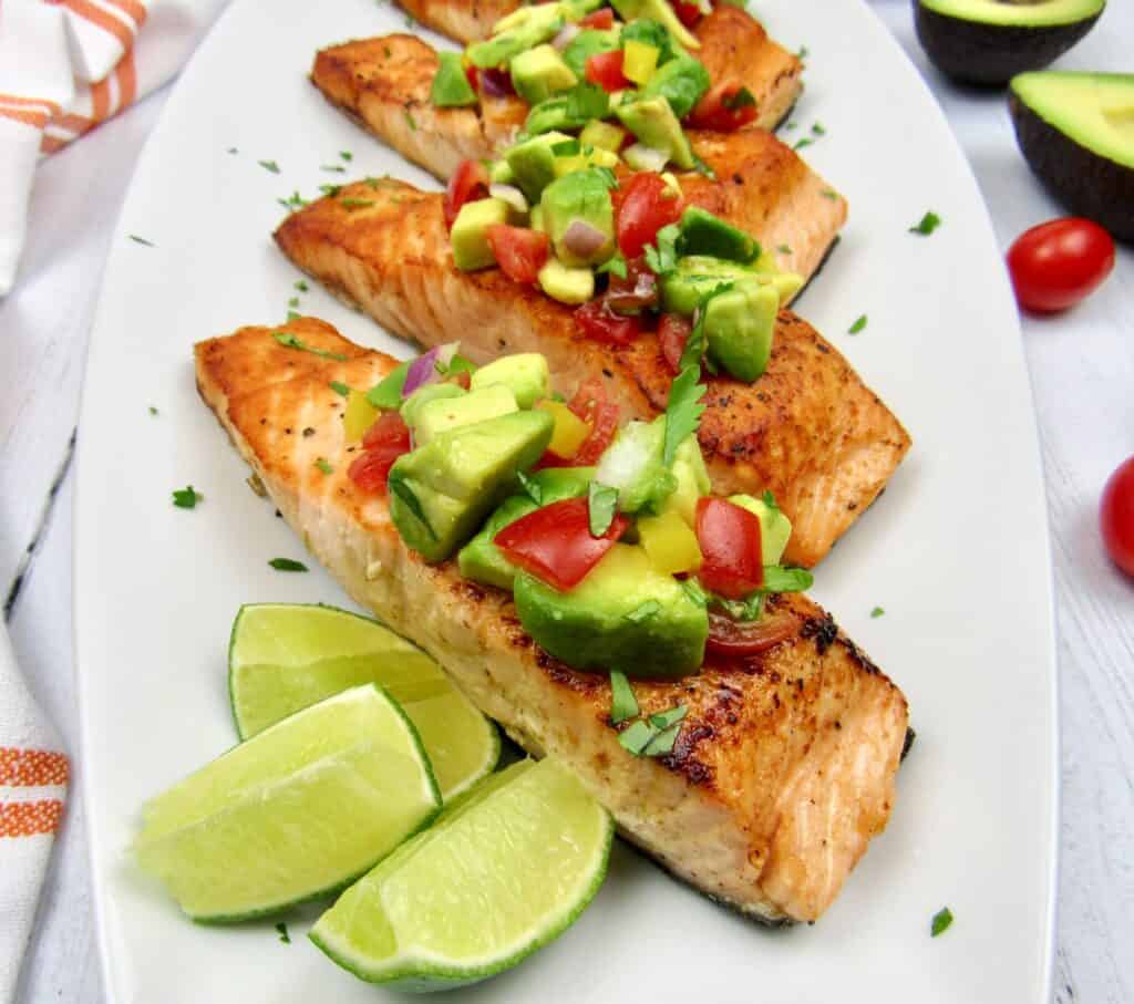Easy Salmon with Avocado Salsa Keto Cooking Christian