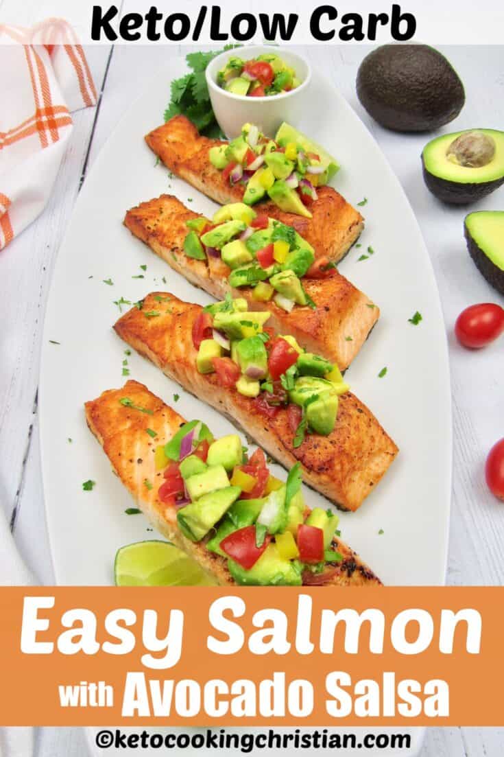 Easy Salmon with Avocado Salsa - Keto/Low Carb - Keto Cooking Christian