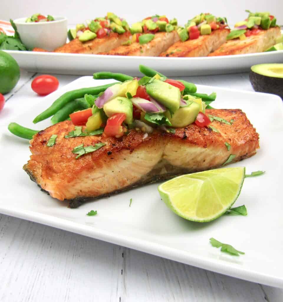 Easy Salmon with Avocado Salsa Keto Cooking Christian