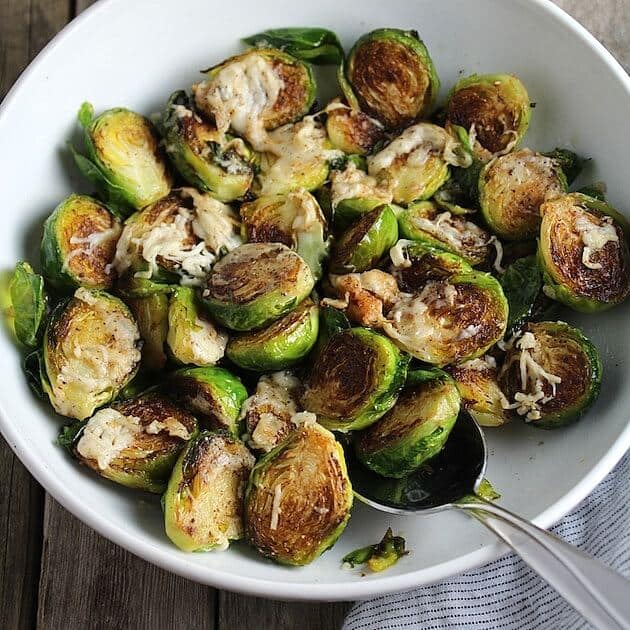 keto side dish, asiago brussle sprouts