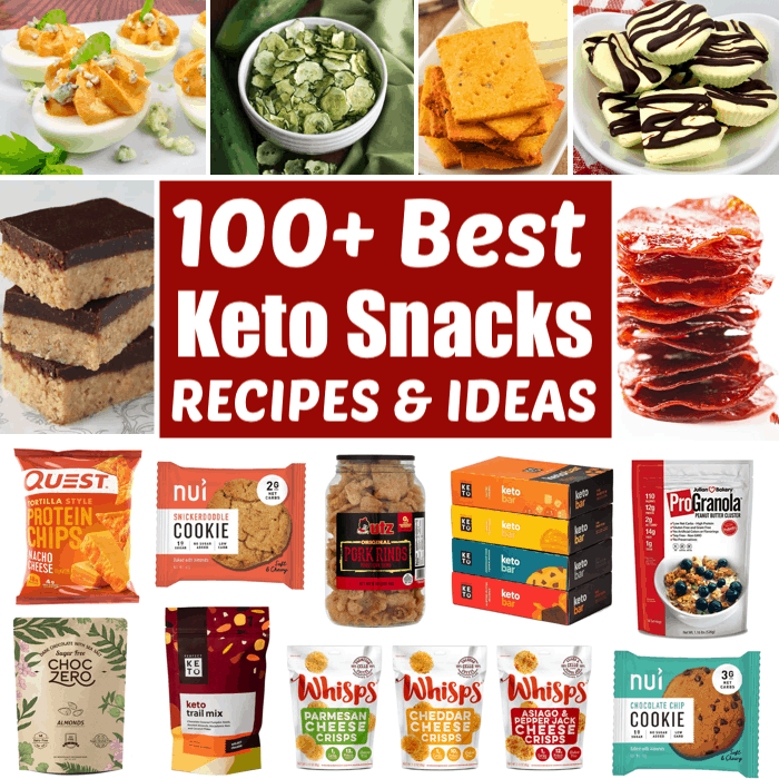 collage of Keto snacks