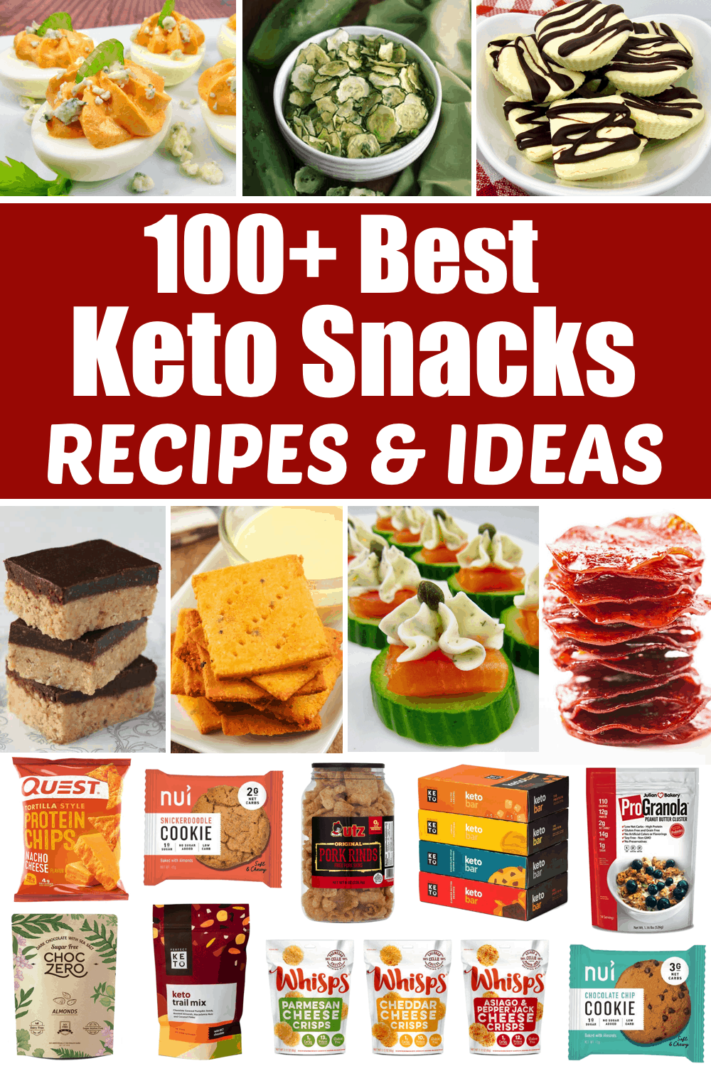 collage of Keto snacks