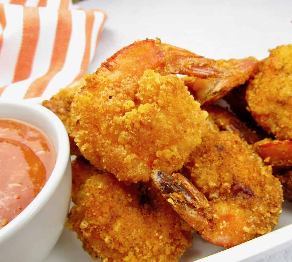 Keto Fried Shrimp with Cocktail Sauce (Gluten-Free) - Keto Cooking
