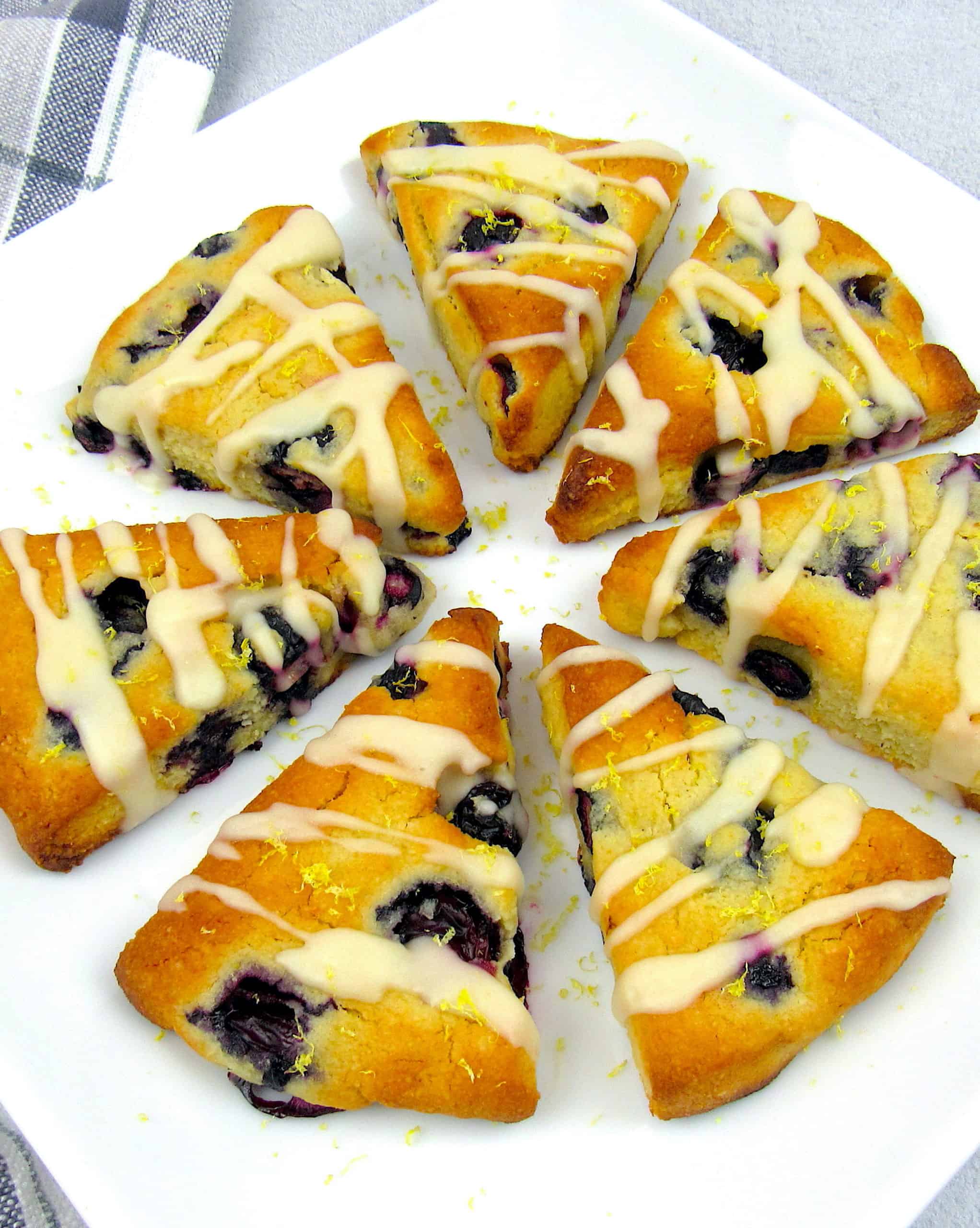 Blueberry Scones with lemon icing on top