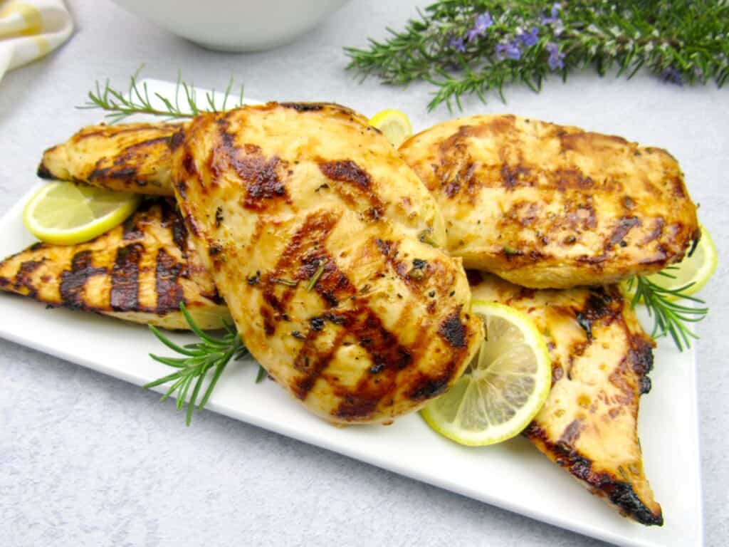 grilled chicken on white plate