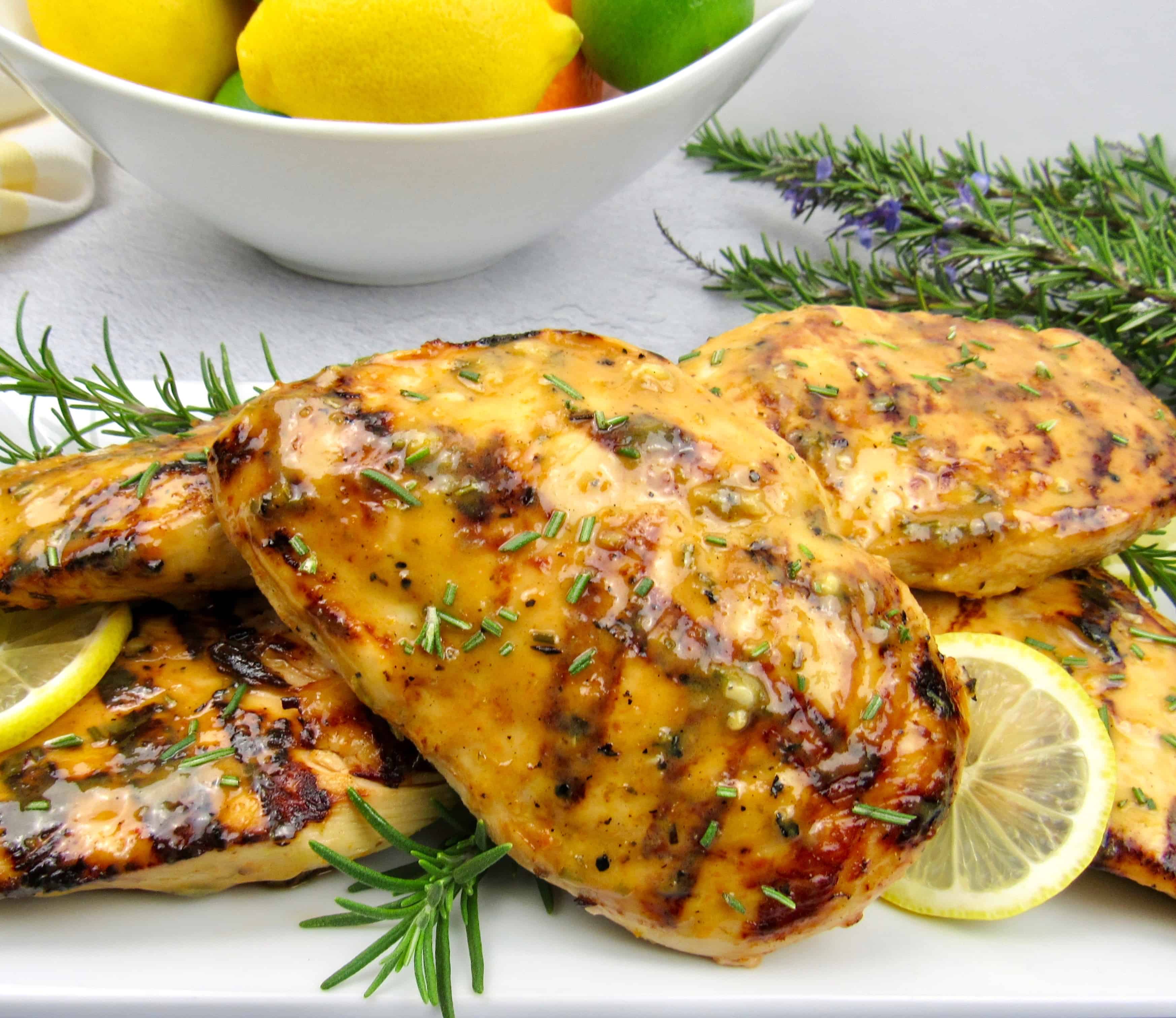 Grilled Chicken with Rosemary Citrus Glaze Keto