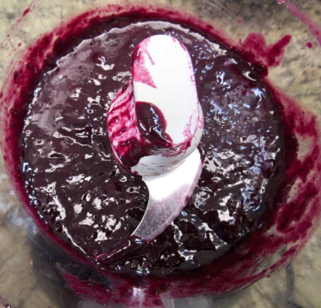 Keto Blueberry Sauce in food processor