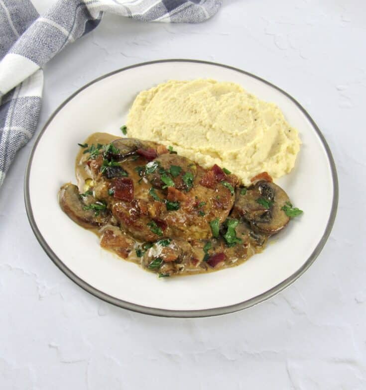 Keto Pork Chops with Bacon Mushroom Gravy Keto Cooking Christian