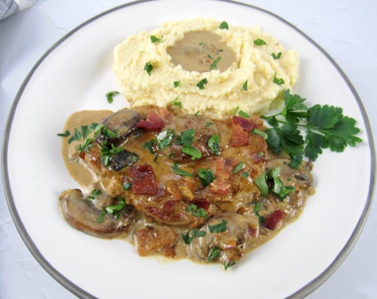 Keto Pork Chops with Bacon Mushroom Gravy Keto Cooking Christian