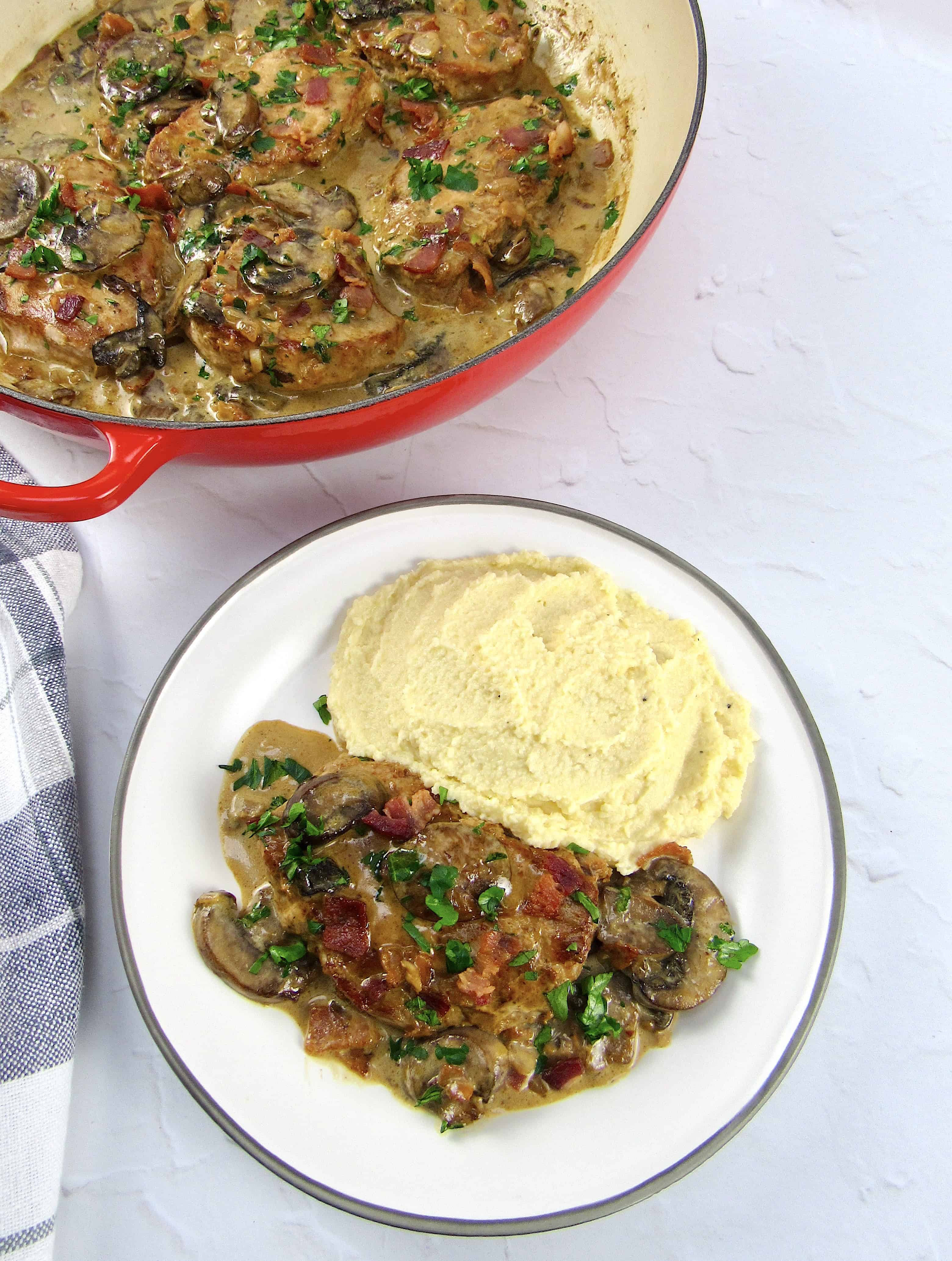 Keto Pork Chops with Bacon Mushroom Gravy Keto Cooking Christian