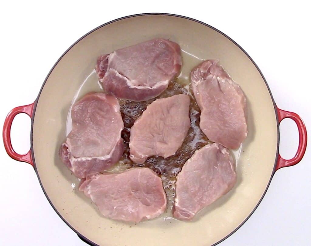 pork chops in skillet