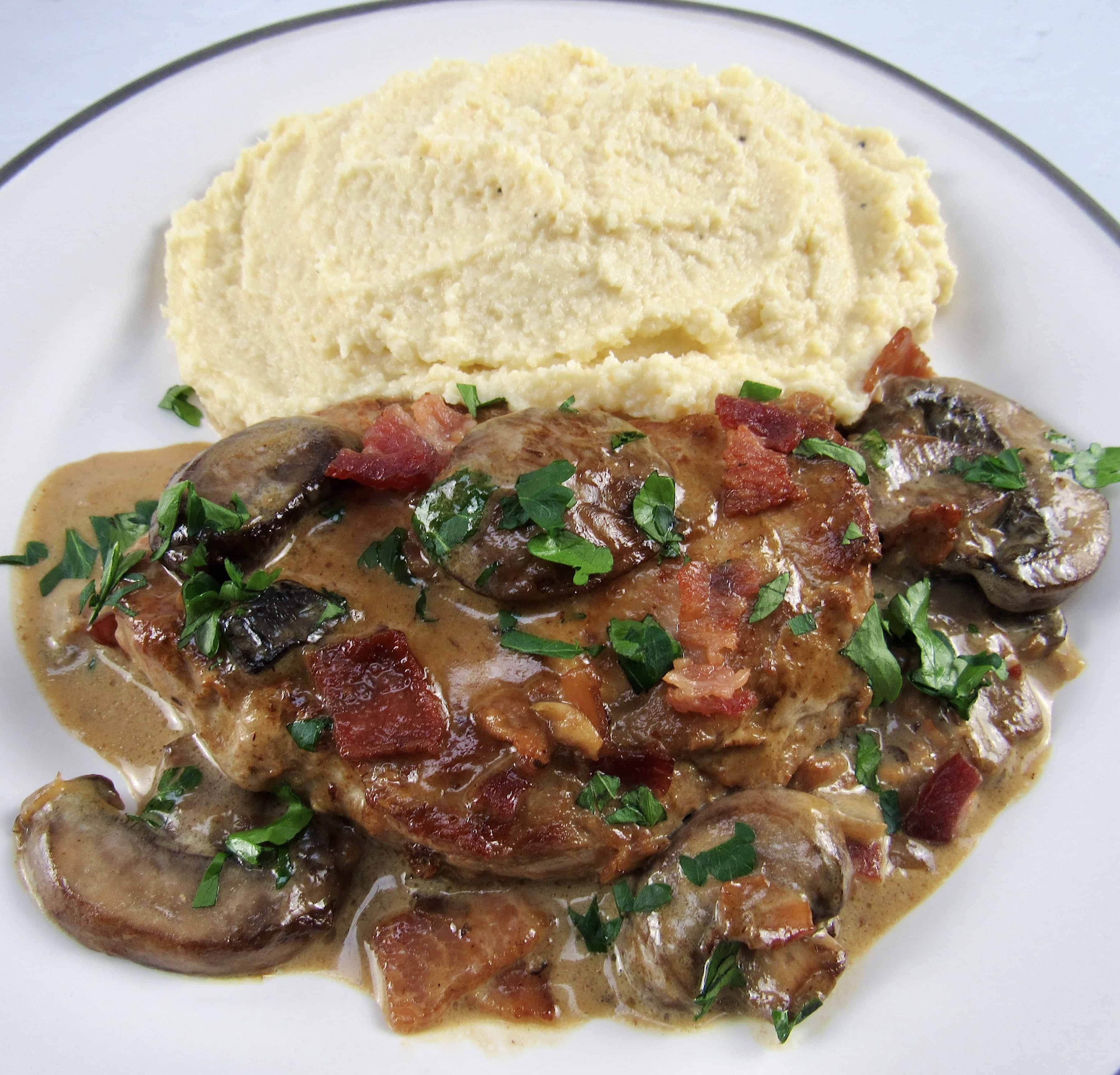 Keto Pork Chops with Bacon Mushroom Gravy Keto Cooking Christian