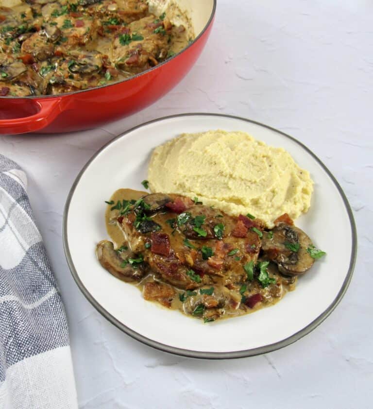 Keto Pork Chops with Bacon Mushroom Gravy Keto Cooking Christian