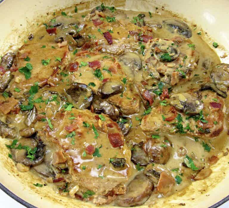 Keto Pork Chops with Bacon Mushroom Gravy Keto Cooking Christian
