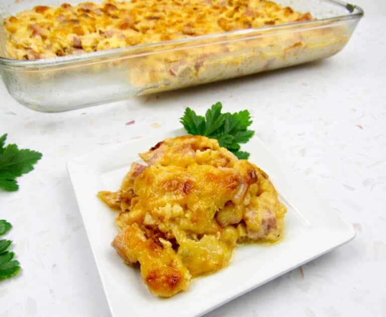 Roasted Cauliflower Ham and Cheese Keto Casserole Keto Cooking Christian