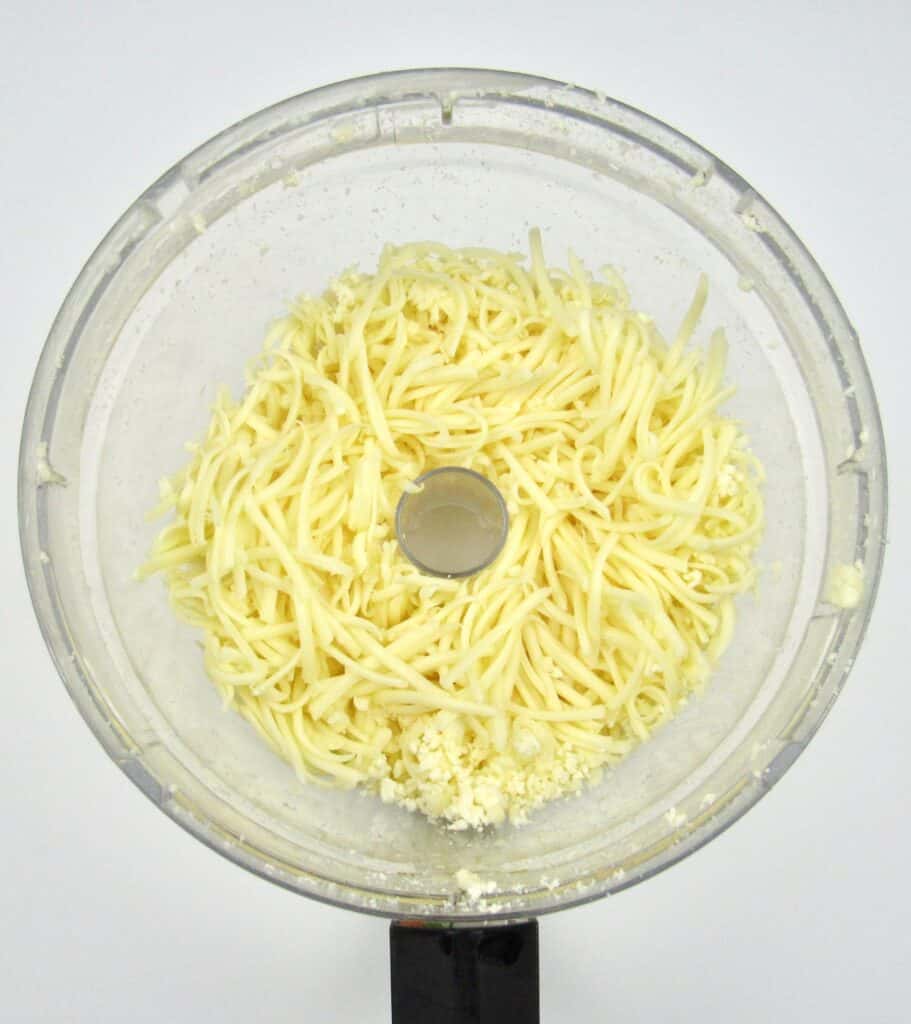 shredded cheese is food processor bowl