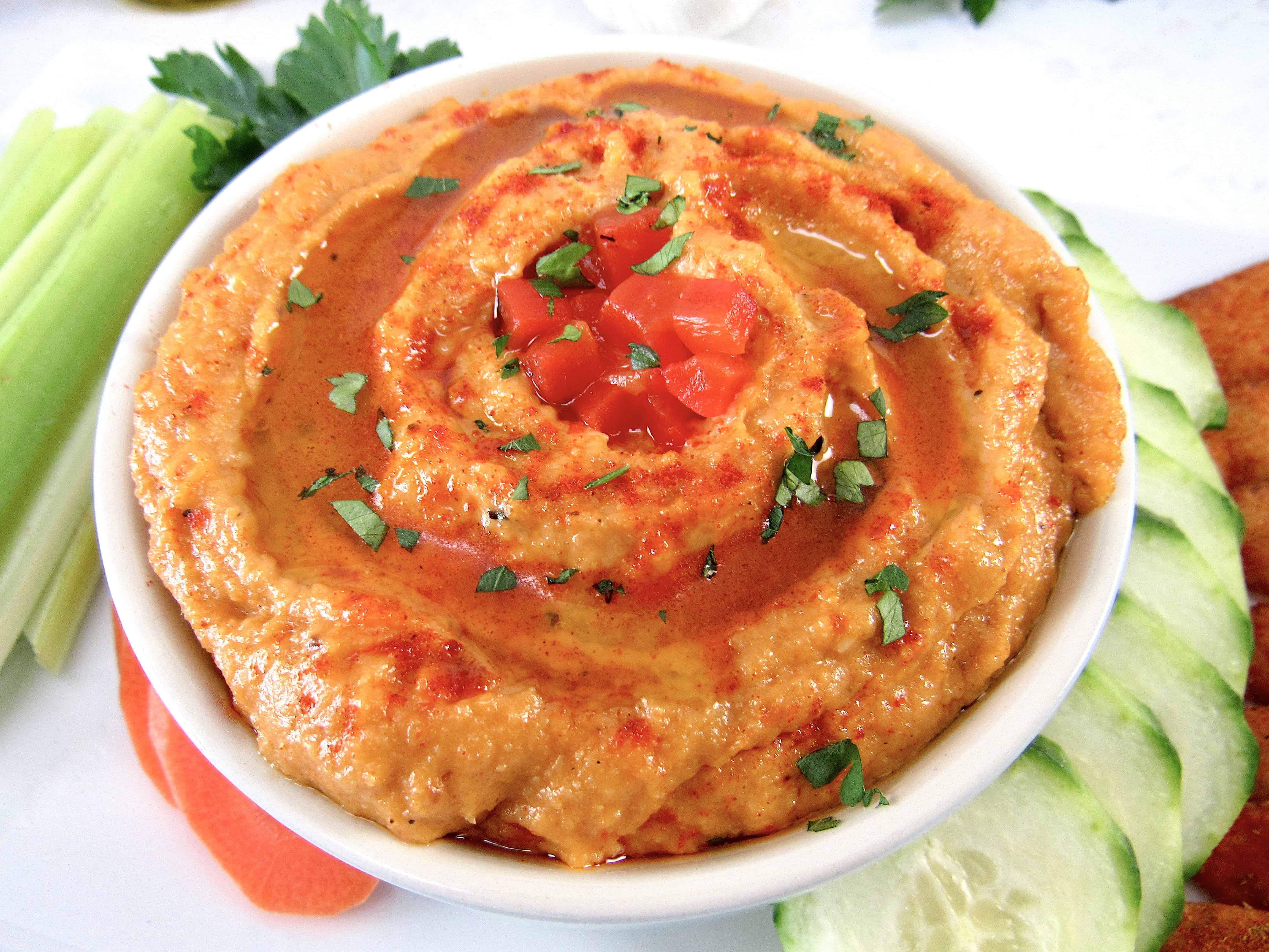 Roasted Red Pepper Cauliflower Hummus Keto Keto Cooking Christian