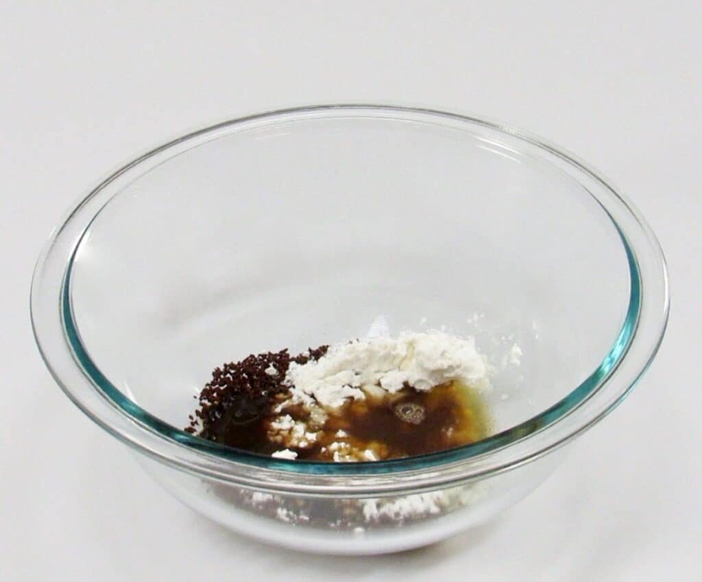 dalgona coffee ingredients in glass bowl
