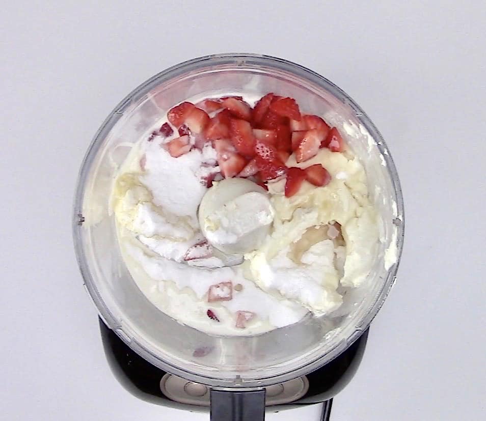strawberry fat bombs ingredients in food processor