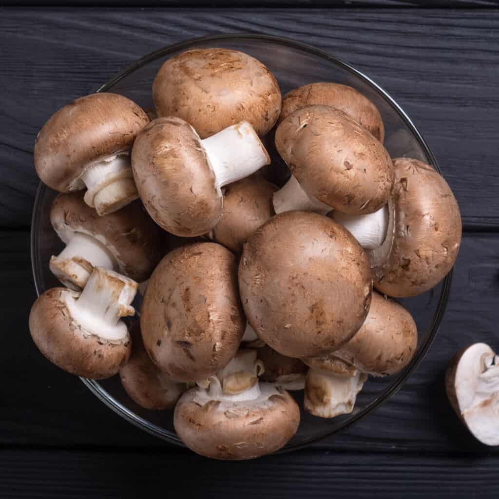 Crimini Mushrooms in bowl