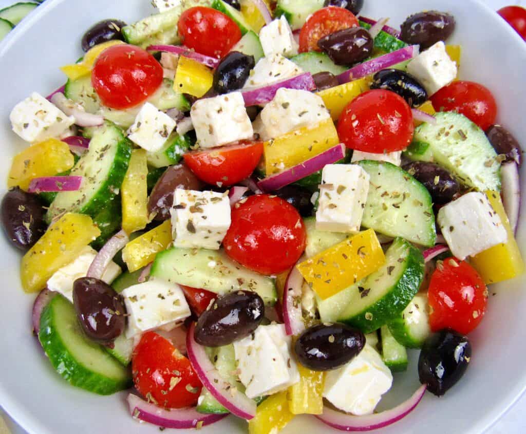 Keto Greek Salad with Dressing - Keto Cooking Christian