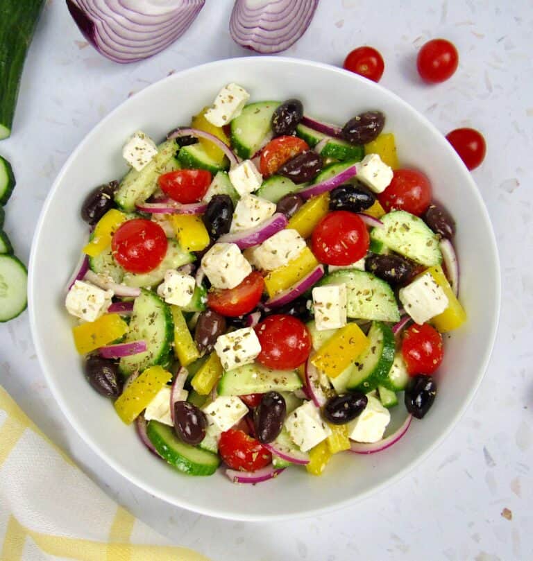 Keto Greek Salad with Dressing - Keto Cooking Christian