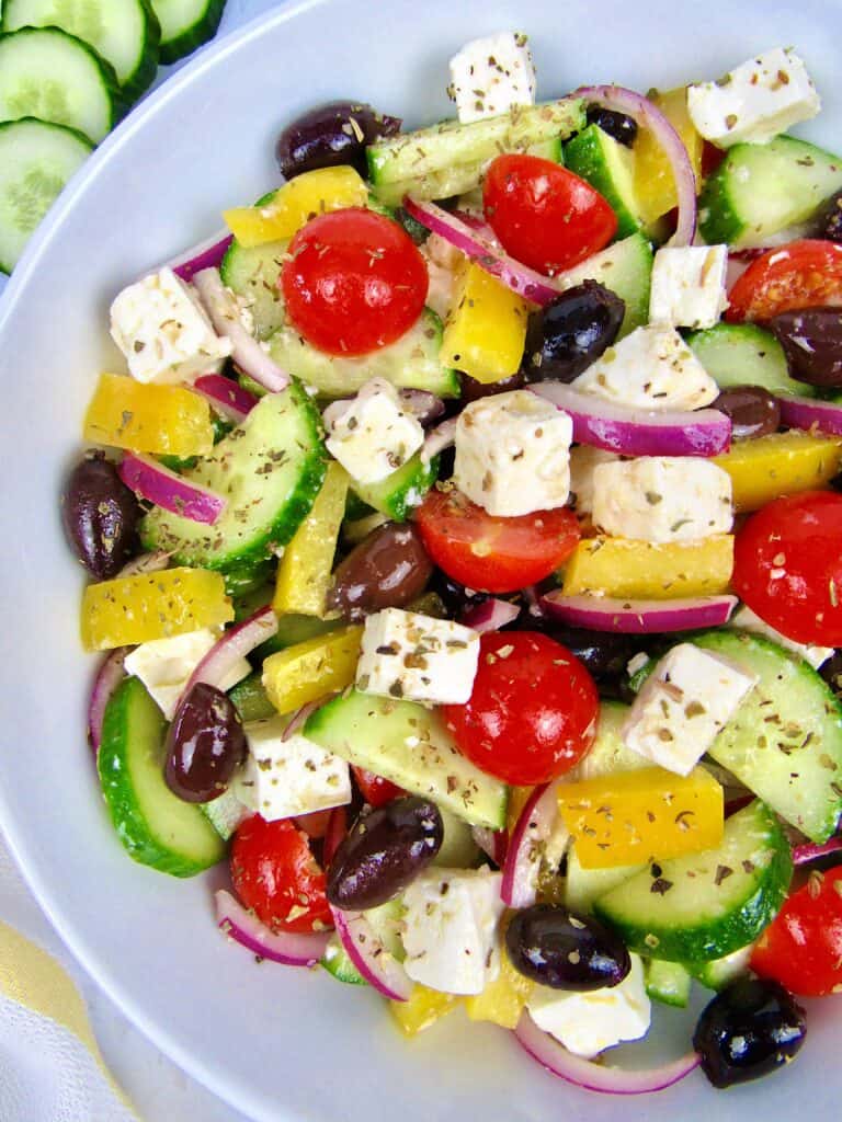 Keto Greek Salad with Dressing - Keto Cooking Christian
