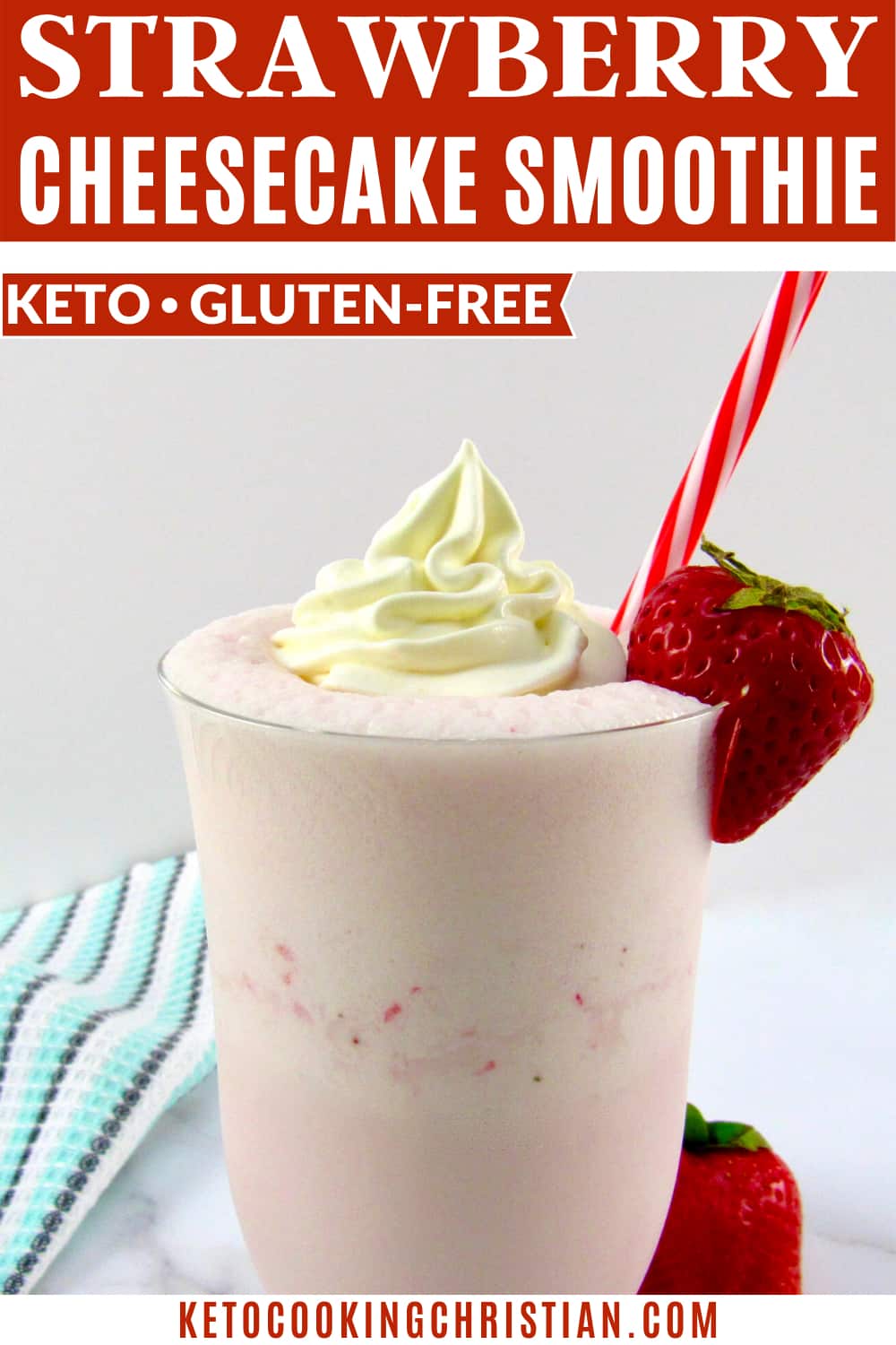 Keto Strawberry Cheesecake Smoothie - Keto Cooking Christian