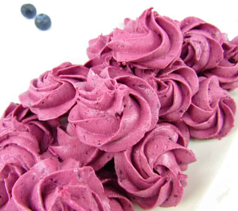 closeup side view of blueberry fat bombs