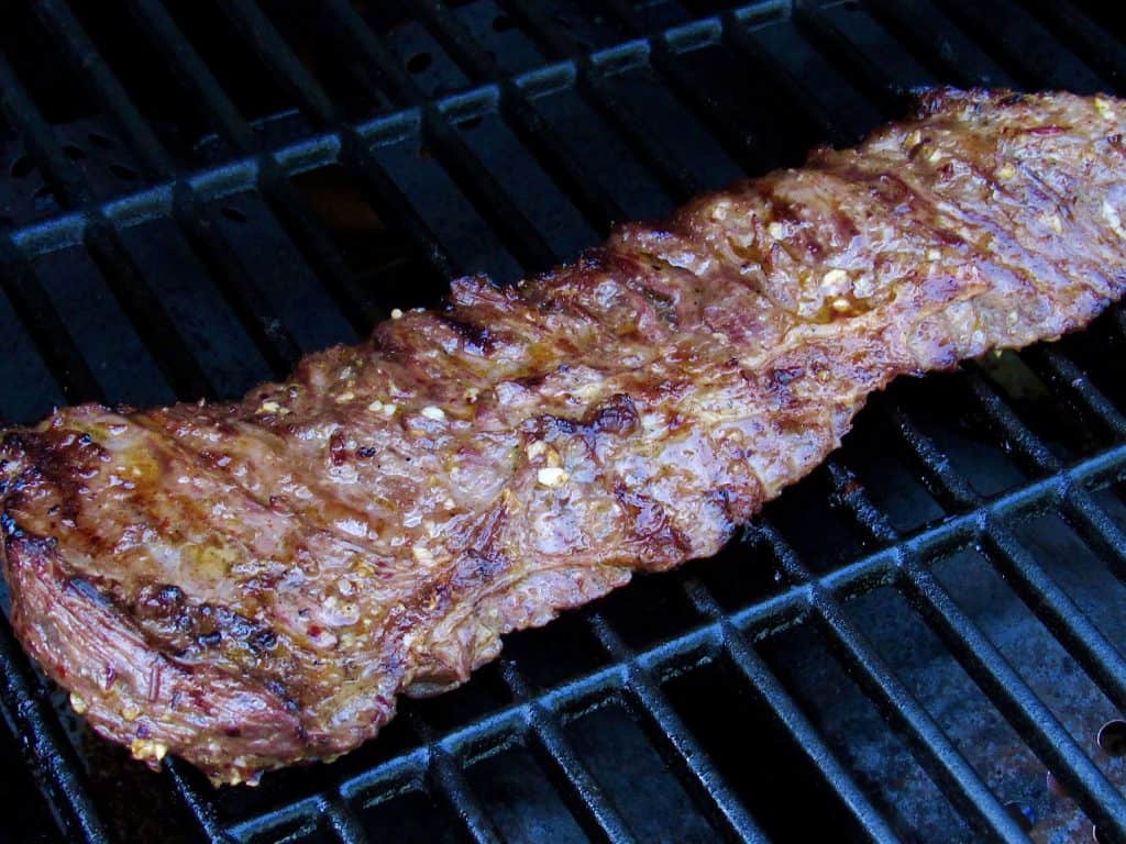 skirt steak on the grill