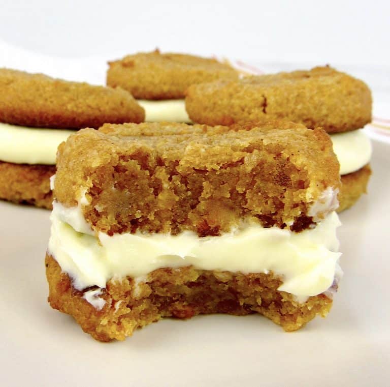 pumpkin whoopie pies with bite taken out