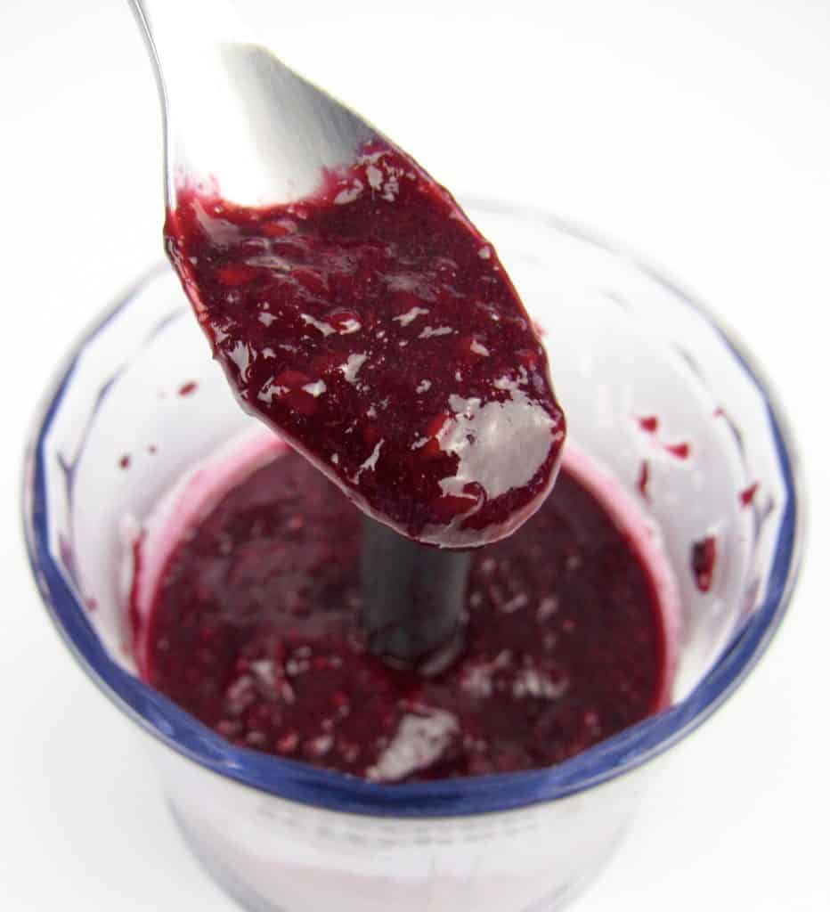 blackberry jam over food chopper